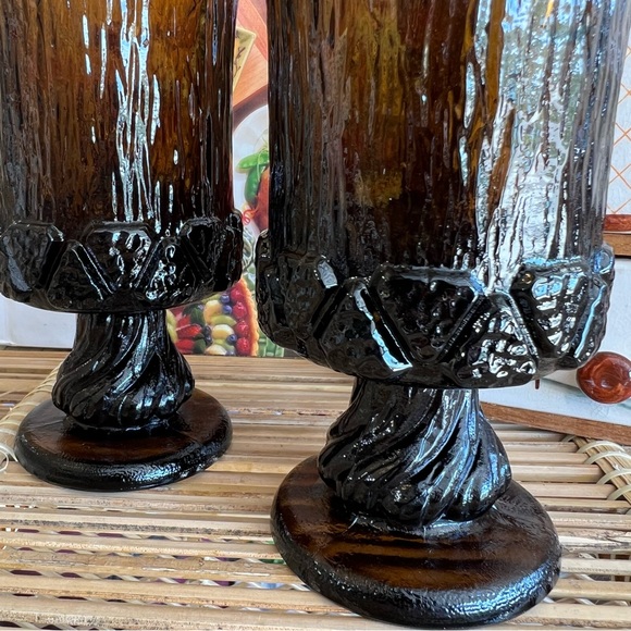 Vintage Set Of 2 Franciscan Madeira Smoke Brown Water Goblets Stemware Glasses - Picture 3 of 5
